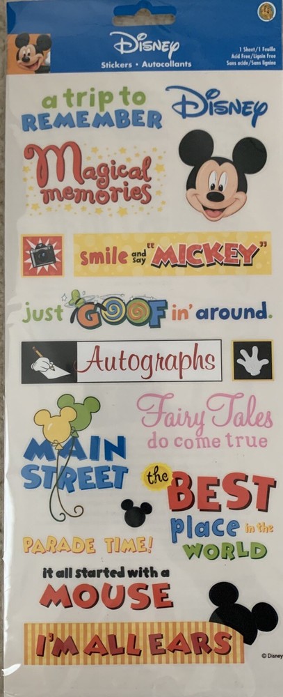 Disney A Trip To Remember Autographs Disneyworld Disneyland Sandylion Stickers
