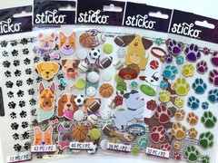 EK Success Sticko Dog Stickers Lot Scrapbook Journal Pet Paw Prints Toys
