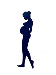 PREGNANT WOMAN, DAD & SISTER KISSING BELLY, DOCTORS VISIT + SILHOUETTE DIE CUTS