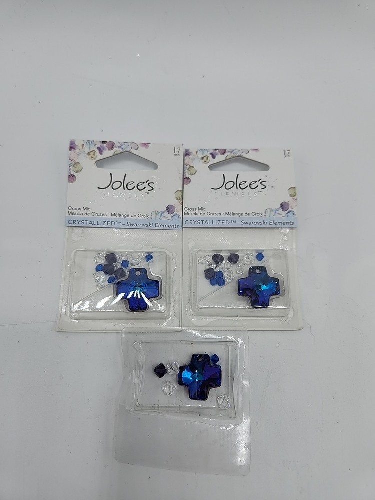 jolees jewels Crystallized Swarovski Elements Necklace Making Blue Cross