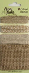 NATURAL Mixed BURLAP JUTE TRIM 4 Styles Ea Piece over 1 Metre Petaloo J