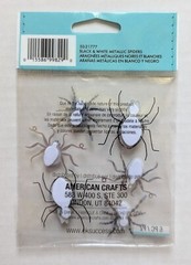 Jolee’s Black & White Silver Metallic Spiders Halloween Scrapbooking Stickers