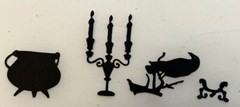 Halloween Die Cuts * Spooky Halloween Scene Setter * Three Sets * B&W Cardstock