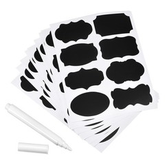 Chalkboard Labels Blackboard Stickers 50x35mm Reusable W Chalk Marker Count 96