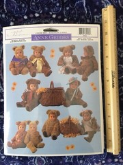 6″ TEDDY BEAR Sunflowers Lot ANNE GEDDES BABY Picnic GIFTED DIE CUT STICKERS