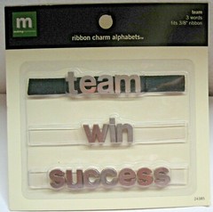 Word Charms Team Enamel Metal 3 Words Fits 3/8″ Ribbon Making Memories New