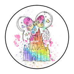 DISNEY CASTLE STICKERS MINNIE EARS BOW ENVELOPE SEALS STICKERS LABELS TAGS 1.5″