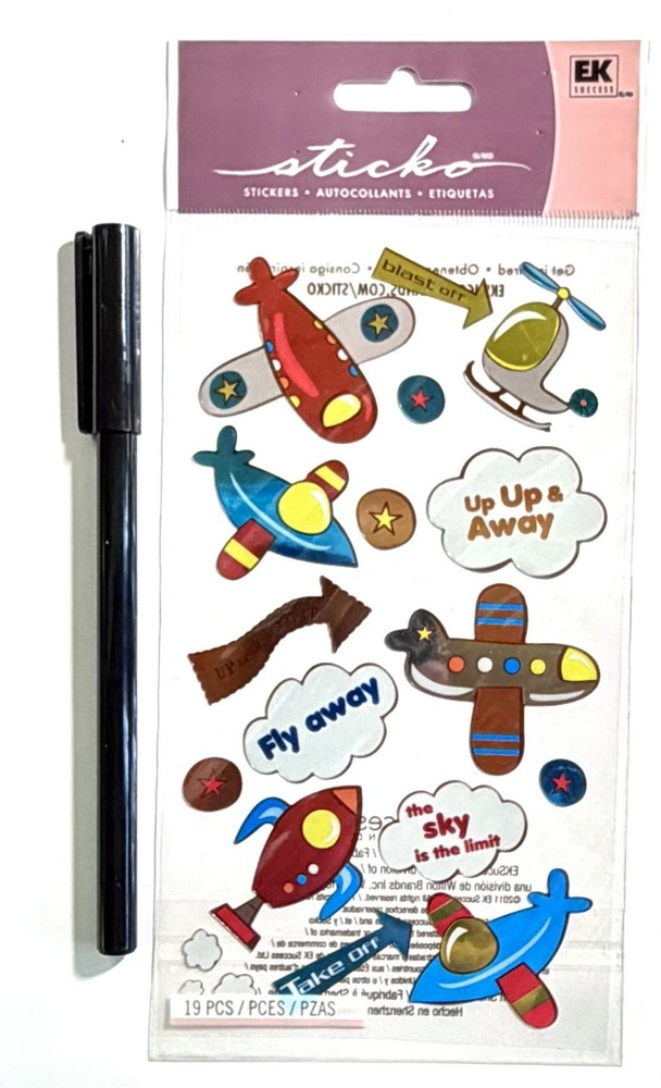 Airplanes Sticko Stickers Scrapbooking Card Journal Planner