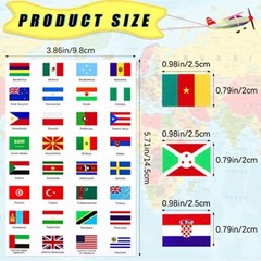 384 Pcs World Flags Stickers World Map Passport Stickers for Planner Journal