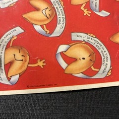 Lot Of 2 Vintage 1983 Hallmark Stickers Fortune Cookies Funny 2 Loose Sheets