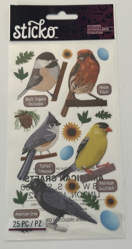 New Sticko TOP US BIRDS Stickers FREE SHIP EK Success