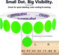 Neon Green Color-Coding Labels, 3/4″, 1,000 Count