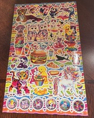 Lisa Frank 2 Sticker Sheets Tiger, Birthday, Halloween, Xmas, Kittens Unicorns