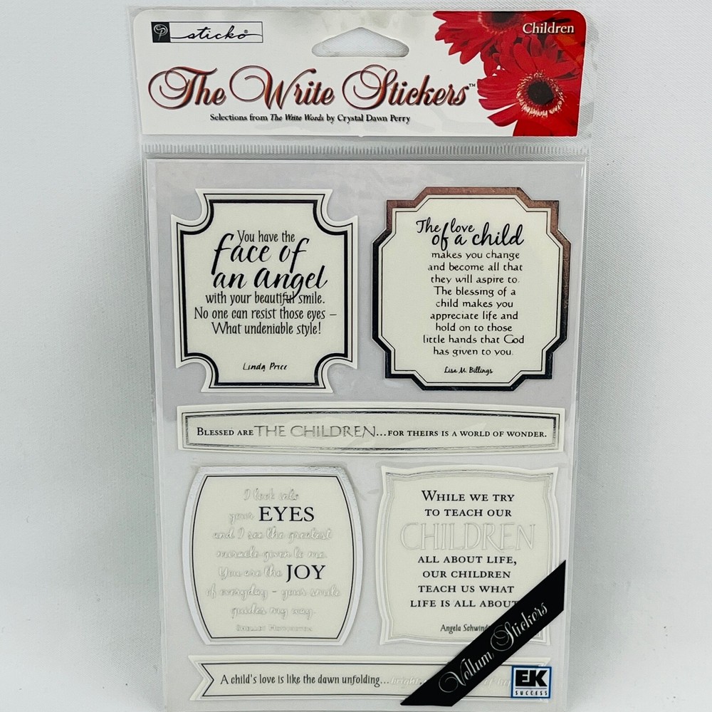 Sticko The Write Stickers Children Vellum SPWV02 Package of 6