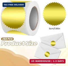 300Pcs Gold Foil Seal Stickers, 2 inch Round Stickers for 5cm,