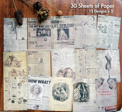 Vintage Scrapbook Stickers and Ephemera Pack – Pre Cut Design Scrapbooking Suppl