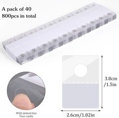 800 Clear Self-Adhesive Hang Tags, Round Display Tabs for Retail Hanging Needs
