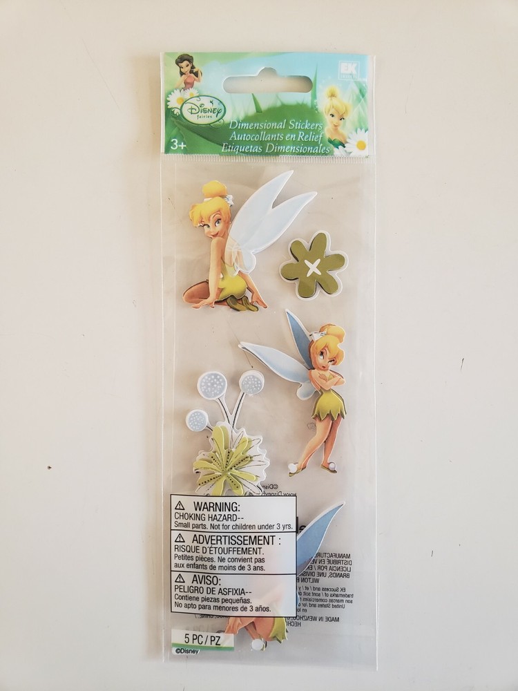 Disney Fairies EK Success TINKERBELL LOT OF 5 Scrapbooking Stickers