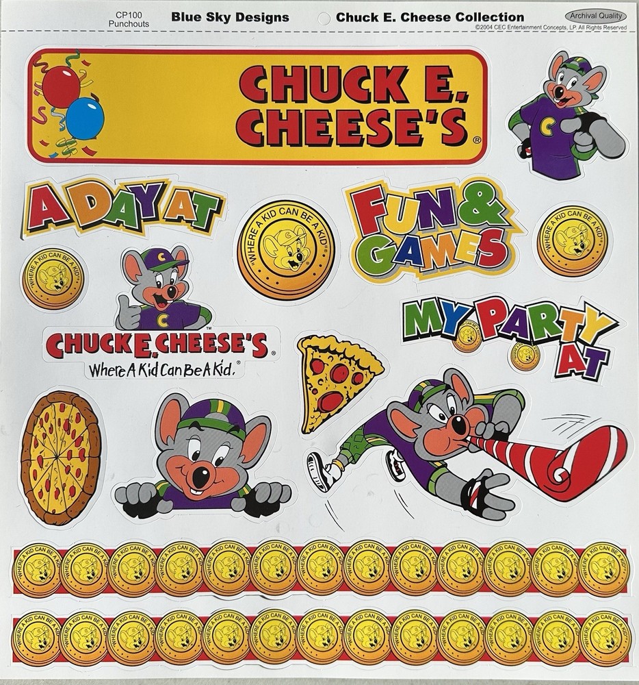 Chuck E Cheese Scrapbooking 12×12 Paper & Punch Out