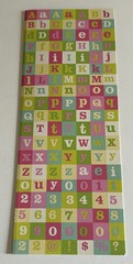 K&Company 5/8” SQUARE ALPHABET &!NUMBER Stickers Pink Green Blue