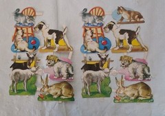 Vintage Embossed Die Cuts Victorian Dogs Cats Farm Animals Germany NOS Lot Of 2