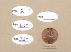 672 WHITE OVAL PRICE STICKERS, TINY1/2″x1″ LABELS, EASY PEEL, SELF ADHESIVE