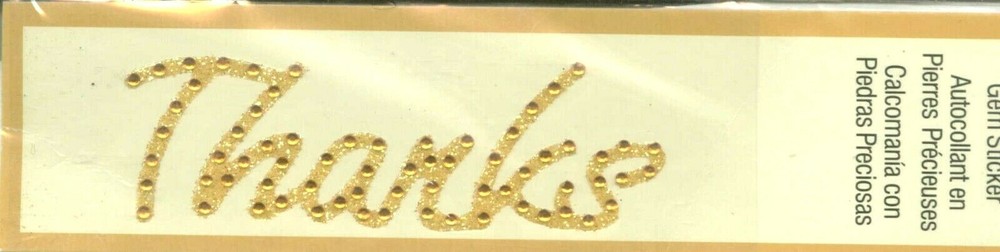 Thanks Gold Rhinestone Crystal Gratitude Thanksgiving Appreciate Title Stickers
