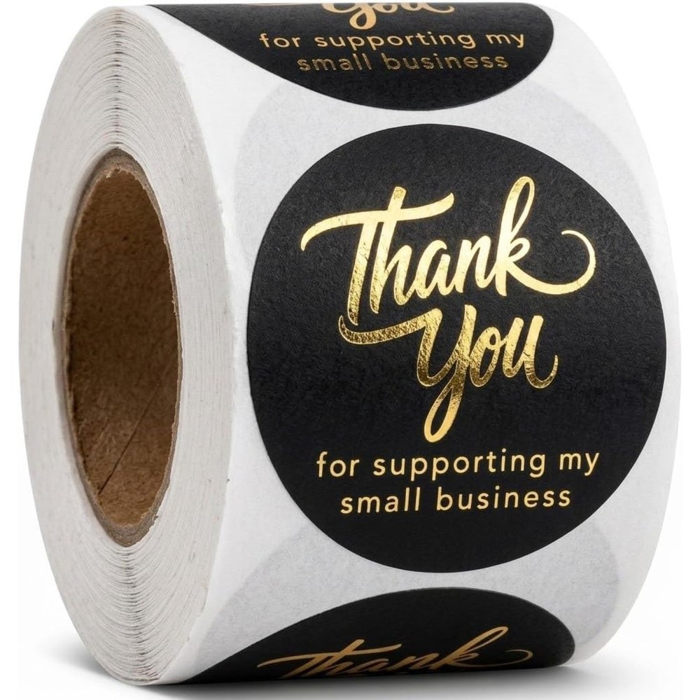 500Pcs Thank You for Supporting My Small Business Stickers, 1.5» Round Labels