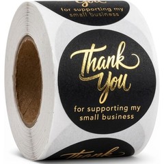 500Pcs Thank You for Supporting My Small Business Stickers, 1.5» Round Labels