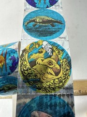 OCEAN ANIMALS PRISM Stickers Vintage Sandylion OTC Doctors Office Strip Of 6