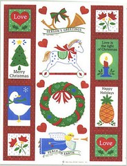 VINTAGE Hallmark 1985 Christmas Stickers Goose Angel Rocking horse 3 Sheets