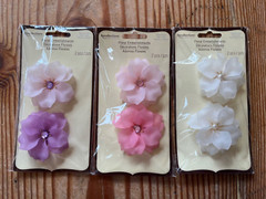 Recollections Floral Embellishments Resin Flower Large Pink White Purple Plastic
