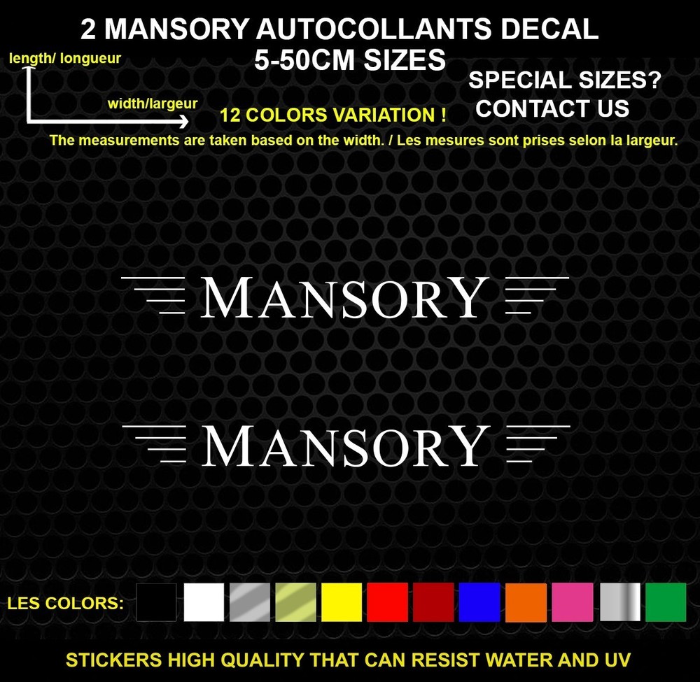 2 Mansory Decorative Stickers – Vehicles & Accessories, 2 Piece Set