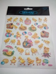 Crafts Stickers SK Decorated Easter Eggs Baby Chicks Basket Mushrooms Tulips
