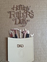 1 Happy Father’s Day Pocket Of Tools Cardstock die cuts scrapbook card See Pics