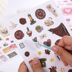 Girl’s Korean Sticker Book, Food and Daily Life Theme – 1300+ Cute Dream Blue