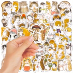 50pcs Cute Cats Stickers, Cat Lover, water bottle laptop no residue, 210