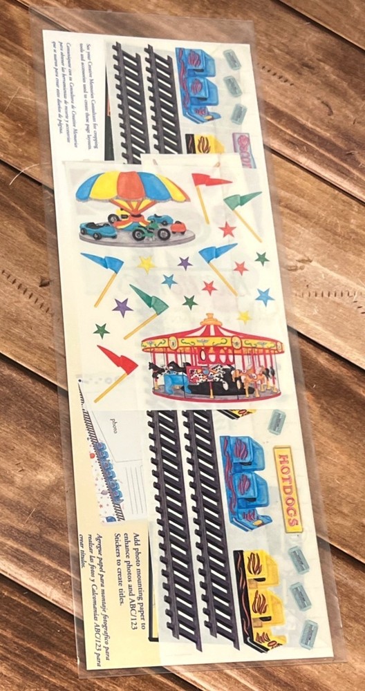 2002 CREATIVE MEMORIES AMUSEMENT PARK STICKERS 6165540602 ROLLER COASTER HOT DOG
