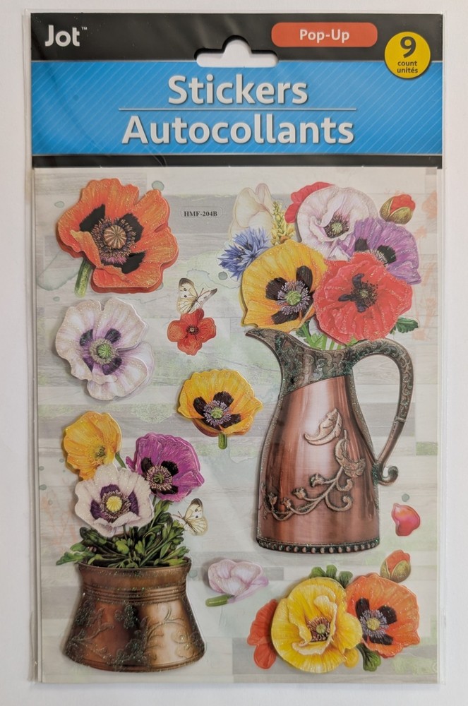 Poppies Poppy Flowers In Vases Scrapbooking Stickers By Jot