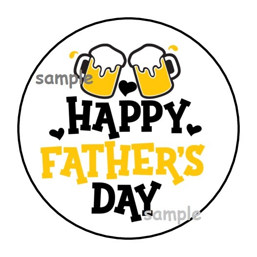 30 HAPPY FATHER’S DAY BEER MUGS ENVELOPE SEALS LABELS STICKERS 1.5″ ROUND