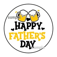 30 HAPPY FATHER’S DAY BEER MUGS ENVELOPE SEALS LABELS STICKERS 1.5″ ROUND