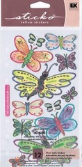 Vellum Butterflies Butterfly Shiny NEW PACK Scrapbook Stickers Sticko