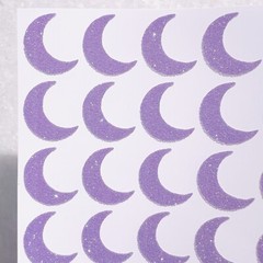 Glitter Moon Stickers! – Choose a Size & Color! – Multicolor Glitter