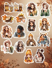 Cozy Autumn Sticker Set – 16 Piece