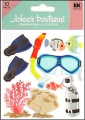 Snorkeling, sports, 3D scrapbook sticker – Jolees SPJB418