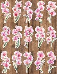 Orchid Flower Die Cut Vinyl Stickers Set Scrapbooking Laptop Waterbottle