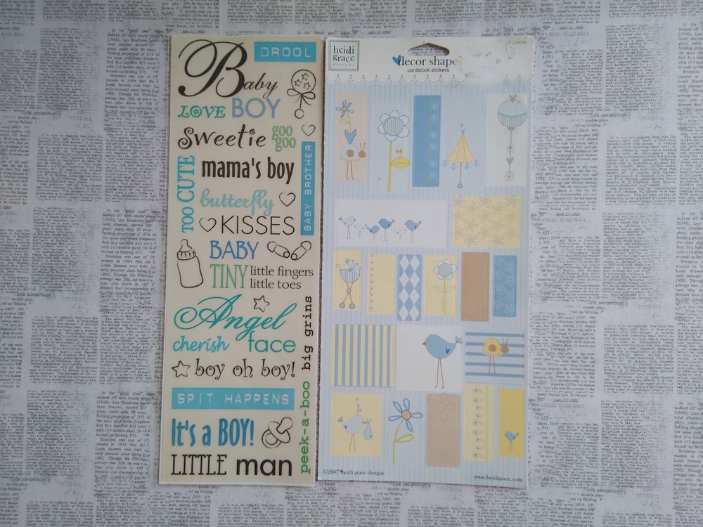 Scrapbook Stickers Baby Boy unknown brand lot of 2 mama’s boy little man sweetie