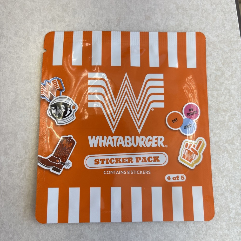 New in Package Whataburger Sticker Pack 4 of 5 Collectible 2026 Kids Meal Toy