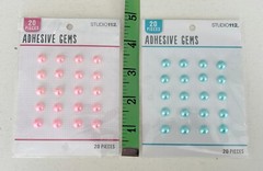 2 New K&Co Adhesive Gems Decorative Pearls 20 Pieces Each Teal Pink Studio 112