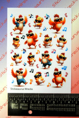 Dancing Chickens Sticker Sheet